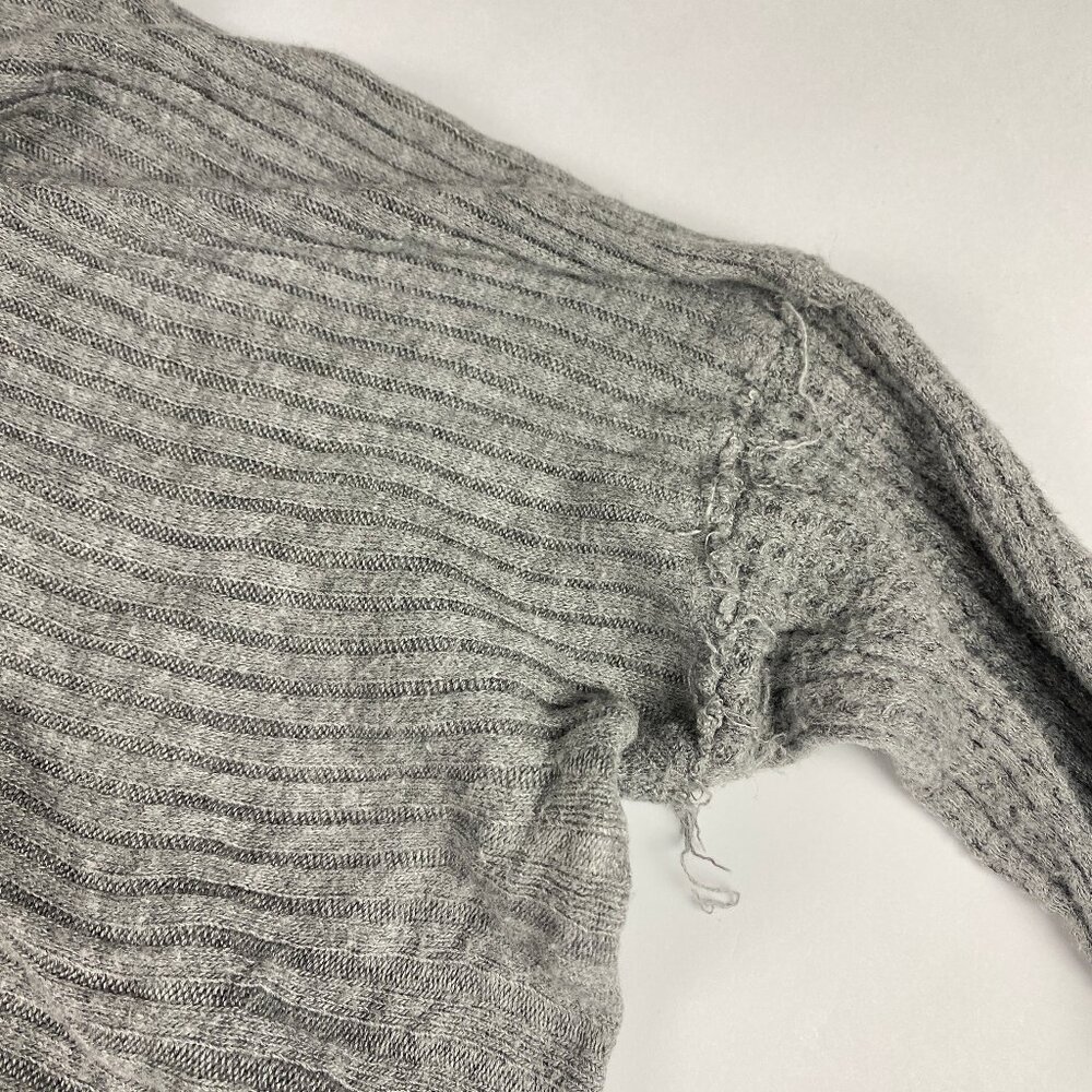 Free People Ventura Waffle Knit Hi Lo Shirt Women's Size M Gray - Picture 8 of 16